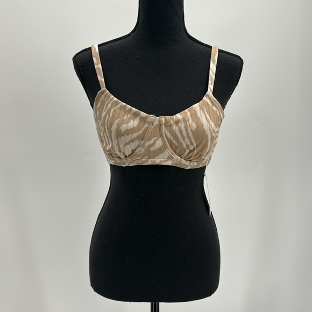 NWT Wild Fable underwire nude animal print bikini top medium